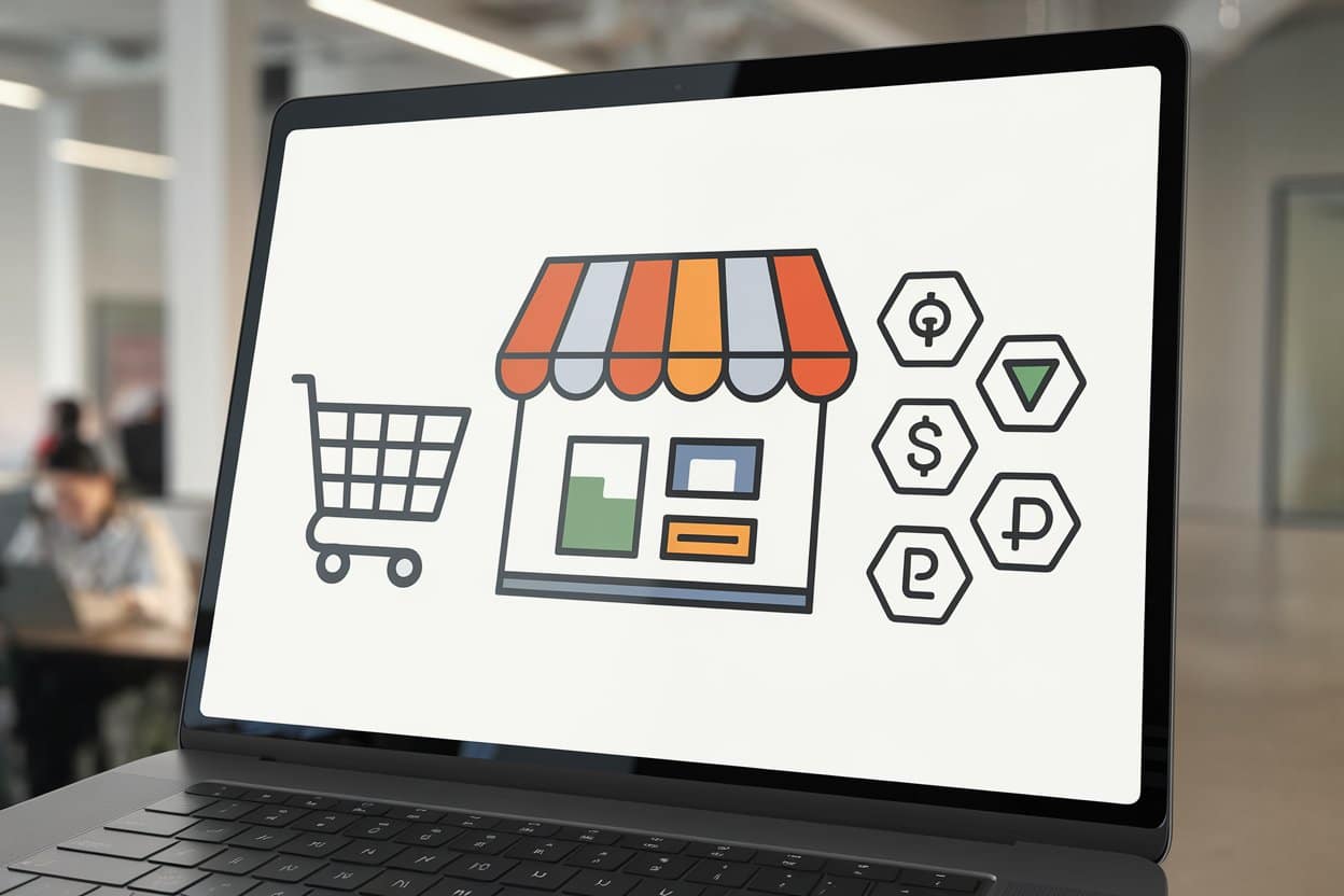 Vertriebsteam analysiert digitale Marketingstrategien mit Diagrammen und Statistiken im Hintergrund.